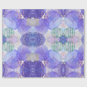 ラベンダーとグリーンの抽象芸術の色合い ラッピングペーパー (フラット)