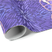 ラベンダーとグリーンの抽象芸術の色合い ラッピングペーパー (ロールコーナー)