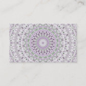 ラベンダーとグリーンの曼荼羅パターン柄 名刺 (正面)