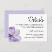 ラベンダーとグリーンの結婚詳細エンクロージャカード エンクロージャーカード (正面/裏面)