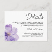 ラベンダーとグリーンの結婚詳細エンクロージャカード エンクロージャーカード (正面)