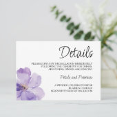 ラベンダーとグリーンの結婚詳細エンクロージャカード エンクロージャーカード (スタンド正面)