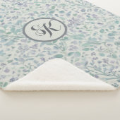 ラベンダーとグリーンリーフモグラム シェルパブランケット (3/4)