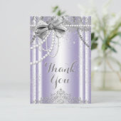 ラベンダーとグレーパールありがとう サンキューカード (スタンド正面)