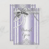 ラベンダーとグレーパールありがとう サンキューカード (正面/裏面)
