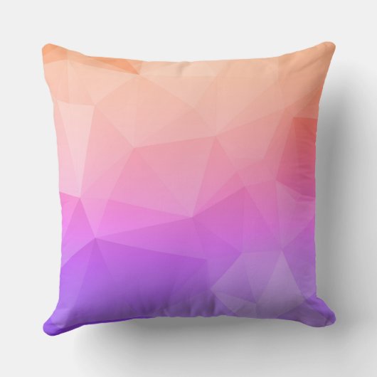 ラベンダーとサーモンピンクの幾何モダンパターン クッション (裏面)