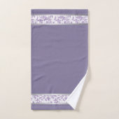 ラベンダーとシルバーのエレガンス：抽象芸術タオルセット バスタオルセット (ハンドタオル)