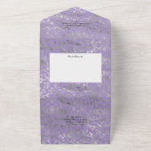 ラベンダーとシルバーのフローラ結婚は、1つのインビ オールインワン招待状 (外側)