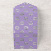 ラベンダーとシルバー結婚フローラ オールインワン招待状 (外側)