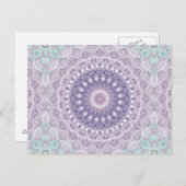 ラベンダーとシーグリーンの紫色のマンダラ ポストカード (正面/裏面)