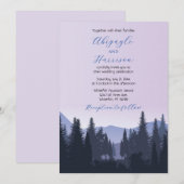 ラベンダーとダスティーブルーのマウンテンウェディング 招待状 (正面/裏面)