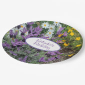 ラベンダーとデイジーフラワーバースデーパーティープレート ペーパープレート (アングル)