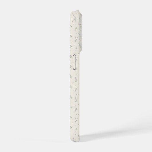 ラベンダーとハチのボタニカルアート iPhoneケース (右側面)