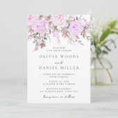 ラベンダーとバイオレットの花の結婚式 招待状 (スタンド正面)