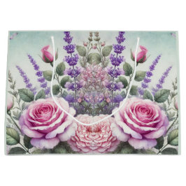 ラベンダーとバラガーデン抱き枕 ラージペーパーバッグ