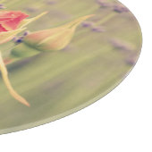 ラベンダーとバラ花 カッティングボード (角)