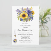 ラベンダーとヒマワリのブランチとバブリー 招待状 (スタンド正面)