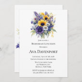 ラベンダーとヒマワリの花嫁ランチョン 招待状 (正面/裏面)