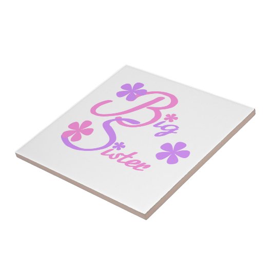 ラベンダーとピンクの姉の贈り物 タイル (側面)