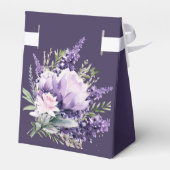 ラベンダーとピンクの水カラー花模様結婚ズ フェイバーボックス (裏面サイド)