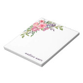 ラベンダーとピンクの花束 ノートパッド (回転)