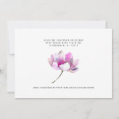 ラベンダーとピンクウォーターカラーフローラ 招待状 (裏面)