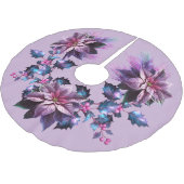 ラベンダーとピンクポインセチア ブラッシュドポリエステルツリースカート (アングル)