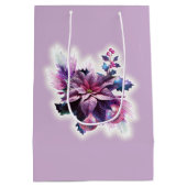 ラベンダーとピンクポインセチア ミディアムペーパーバッグ (裏面)