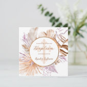 ラベンダーとピーチブーケバプテスマ 招待状 (スタンド正面)