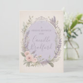 ラベンダーとブッシュの花の招待状 招待状 (スタンド正面)