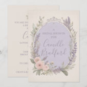 ラベンダーとブッシュの花の招待状 招待状 (正面/裏面)