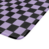 ラベンダーとブラックの市松模様 カッティングボード (角)