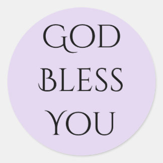 ラベンダーとブラックのGod Bless You ラウンドシール