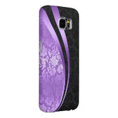 ラベンダーとブラックダマスクのダイナミックストライプ Case-Mate SAMSUNG GALAXYケース (裏面/右)