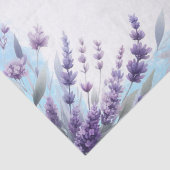 ラベンダーとブルーのエレガントな花の水彩画 薄葉紙 (詳細)