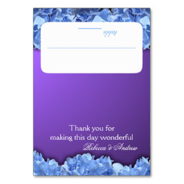 ラベンダーとブルーアジサイのシーティングカード テーブルナンバー