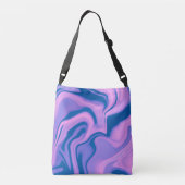 ラベンダーとブルーリキッドマーブルトート クロスボディバッグ (裏面)