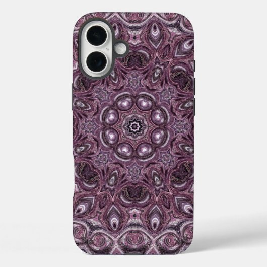 ラベンダーとプラムのマーブルマンダラ模様 Case-Mate iPhoneケース (裏面)