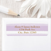 ラベンダーとホワイトウォーターのカラーストライプ住所 シール (インサイチュ)