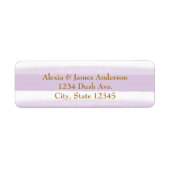 ラベンダーとホワイトウォーターのカラーストライプ住所 シール (正面)