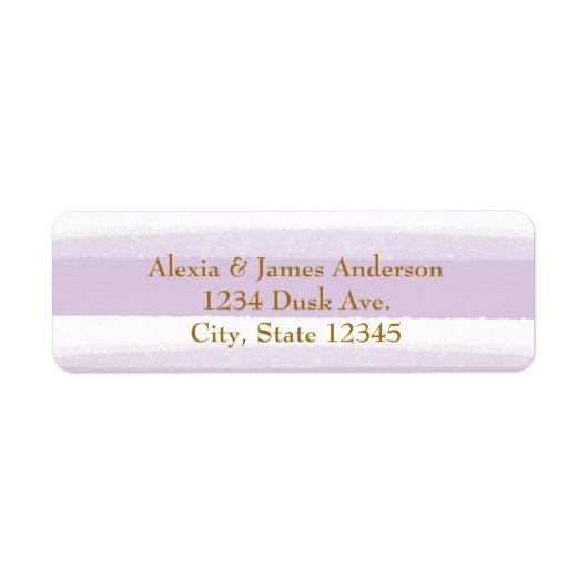 ラベンダーとホワイトウォーターのカラーストライプ住所 シール (正面)