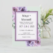 ラベンダーとミントグリーン5x7結婚式招待状 招待状 (スタンド正面)