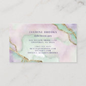 ラベンダーとミントゴールドの水彩画 名刺 (裏面)