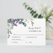 ラベンダーとユーカリのエレガントな結婚式 出欠カード (スタンド正面)