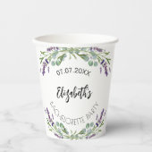 ラベンダーとユーカリのグリーンが美しい独身最後の女友達パーティー 紙コップ (正面)