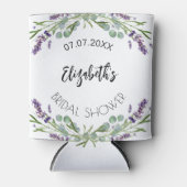 ラベンダーとユーカリのグリーン ブライダルシャワー 缶クーラー (正面)