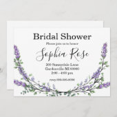 ラベンダーとユーカリのブライズシャワー 招待状 (正面/裏面)