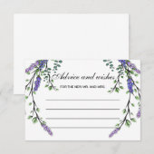 ラベンダーとユーカリのボヘミアンフィーリングのアドバイスと願いカード 招待状 (正面/裏面)