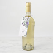 ラベンダーとユーカリの名前と日付ワイ結婚ンの ボトルネックタグ (アングル)