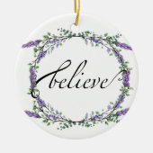 ラベンダーとユーカリの水彩フローラ信じ セラミックオーナメント (正面)